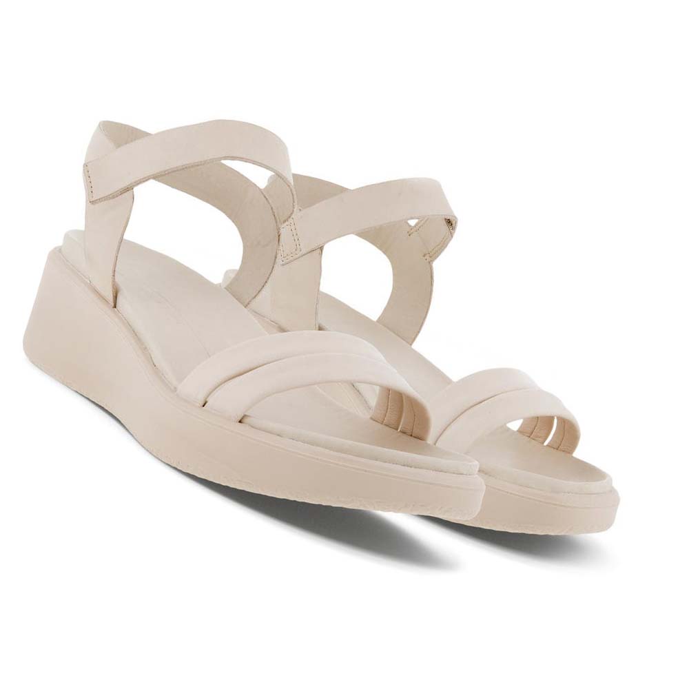 Women's Ecco Flowt Lx Wedge Sandals White | USA 184AHK